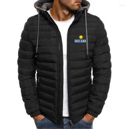 Men's Hoodies & Sweatshirts Winter Ricard Coat Men Padded Hooded Cardigan Drawstring Thick Warm Jacket Harajuku Elegant Comfrtable Sports Ou