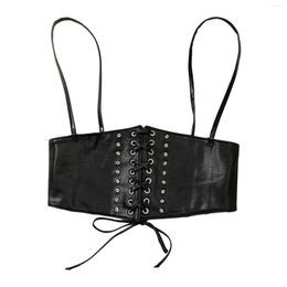 Belts Women Waist Belt Underbust Corset Tied Elastic Adjustable Stylish Steampunk Waistband Vest For Club Rave Halloween Skirt Female