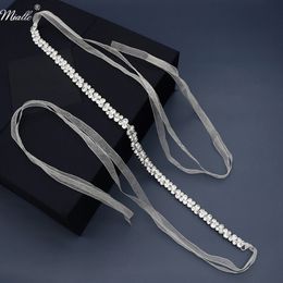 Waist Chain Belts Miallo Bridal Wedding Accessories Belt for Women Fashion Prom Dress Belts Crystal Ivory White Strass Bride Sash Gifts 230512