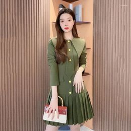 Casual Dresses 2023 Women's Dress Autumn And Winter Wear Waist French Pleated Long Sleeve Skirt