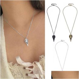 Pendant Necklaces Fashion Novelty Stereo Crow Head Skl Pendants Chains Halloween Present Drop Delivery Jewellery Dhgarden Dhcal