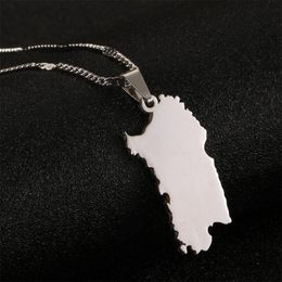 Pendant Necklaces Stainless Steel Italy Sardinia Map Necklace Trendy Sardegna Charm JewelryPendant