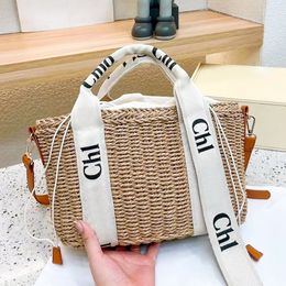 Fashion top handle Womens woody Beach Bag men the tote Straw basket Designer travel Shoulder bags Crossbody luxury shopping luggage weave handbag wallet clutch bag