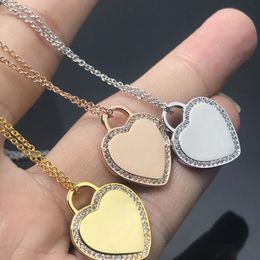 Fashion Luxury Famous Brand Necklace Women Love Necklace Gold Colour Peach Heart Pendant Necklace Fine Jewellery