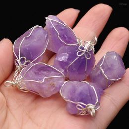 Charms Natural Stone Necklace Pendant Amethyst For DIY Jewellery Making Bracelet Home Decoration Gift