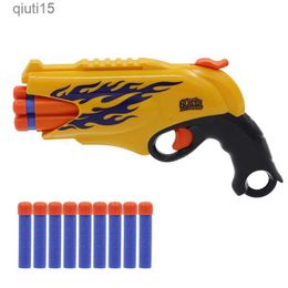 Gun Toys New Arrival Manual 6-Shot Revolver Soft Bullet Gun Pistol Suit for Nerf Bullets Toy Gun Safe EVA Dart Blaster Toys for Children T230515