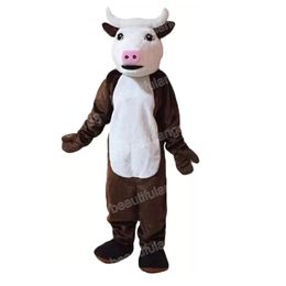 Christmas Brown Cow Mascot Costume Cartoon Character Outfit Suit Halloween Party Outdoor Carnival Festival Fancy Dress for Men Women