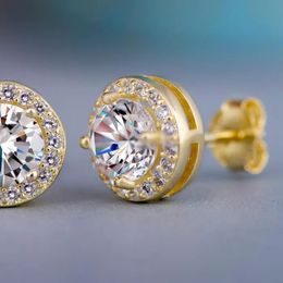 Diamond stud earrings Cubic zircon Silver rose gold women ear rings wedding fashion jewelry gift