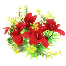 Decorative Flowers 4pcs Artificial Sushi Plate Orchid Ornaments Tray Decor Cold Dish Platter Flower Serving