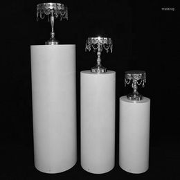 Party Decoration 3pcs/set)Round Cylinder Plinths White Cylindrical Cakes Stand Display For Exhibitions Events Weddings Yudao495