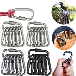 10Pcs EDC Backpack Carabiner Keychain Outdoor Camping Hiking Aluminum Alloy D-ring Snap Clip Lock Buckle Hook Climbing Tools