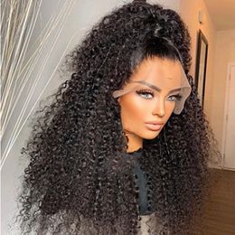 180Density Brazilian Human Hair Hd Lace Front Wig Deep Wave Lace Frontal Wig For Women 13x4 Pre Plucked Synthetic Kinky Curly Wig