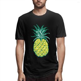 Men's T Shirts Gold Pineapple Print Funny Mens O-neck Fashion Tops Men T-shirt Cool Tshirt Male Tee