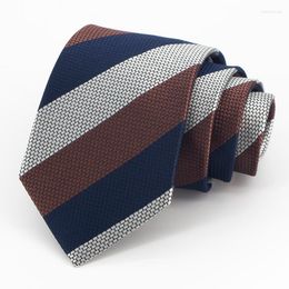 Bow Ties High Quality Striped 8CM Tie For Men Mariage Business Dress Office Necktie Cravate Wedding Gifts With Box