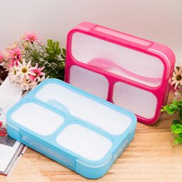 Bento Boxes 1000ml Healthy Plastic Lunch Box With Spoon Leak-Proof Microwave Partition Bento Box Food Container Adults Lady Kid Lunchbox 230515