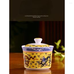 Bowls Household Ceramic Stew Cup Chinese Dragon Pattern Bone China Soup Pot Health Tableware Customization Bowl Kitchens
