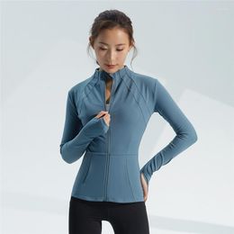 Active Shirts Women's Slim Fit Lightweight Jackets Zip-up Yoga Sports Running Jacket Workout Girl Thin Quick Dry High Elastic Gym