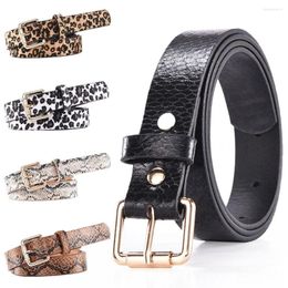 Belts Leopard Print Serpentine Waist Decoration Trouser Dress Leather Belt Pin Buckle Waistband Thin Strap