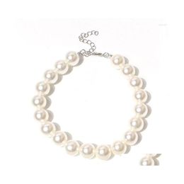 Dog Collars Leashes Fashion Pet Faux Pearls Necklace Jewellery Adjustable Extension Chain Design Puppy Collar Accessories For Smal G Otiq3