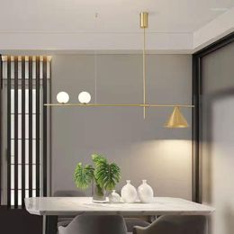 Pendant Lamps Nordic Modern Light Luxury Simple Strip Restaurant Chandelier Cafe Bar Art Decorative Lamp Creative Horn Design Line