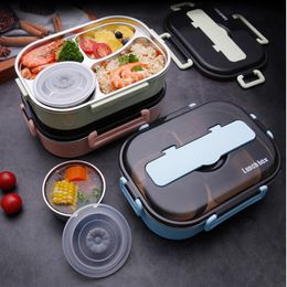 Bento Boxes Portable Lunch Box for School Kids 304 Stainless Steel Picnic Bento Box Microwave Food Box with Compartments Storage Containers 230515