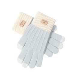 Five Fingers Gloves Casual Women Cute Play Mobile Phone Warm Soft Cotton Winter Knitting Protecting Hands Simple Female Wrist Mittens