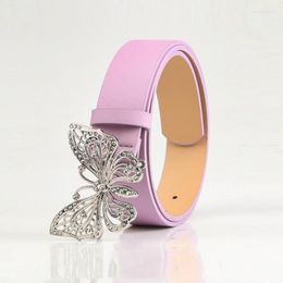 Belts Fashion Butterfly Water Diamond Decorative Belt For Women Cross Border European And American Style Versatile Dress Jeans Be