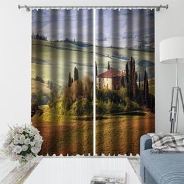 Curtain Nature Scenery Curtains Uxury Blackout 3D Window For Living Room Bedroom Customized Size