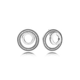 Authentic 925 Stering Silver EARRING Original Box for Pandora Circle Stud Earrings Women CZ Diamond Earring sets Valentine's 344Z
