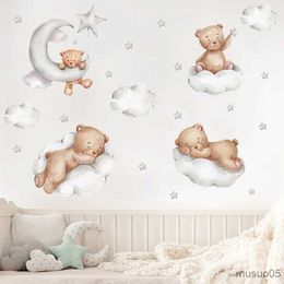 Kids' Toy Stickers Cute Cartoon Bear Wall Stickers for Kids Rooms Boys Girls Baby Room Decoration Child Wallpaper Nursery Decor Self-Adhesive