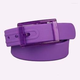 Belts Designer Silicone Waist Belt Men Women Universal Plastic Buckle Candy Colour No Metal In Security Inspection