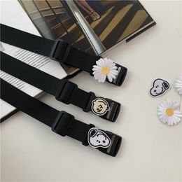 Belts Men's Denim Belt Daisy Nylon Webbing Canvas Casual Fabric High-quality Accessories For Women Luxury Designer Brand