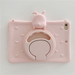 Suitable for ipad9 cover factory animal cartoon Portable rabbit mini6 Flat anti-fall silicone cover 10.2