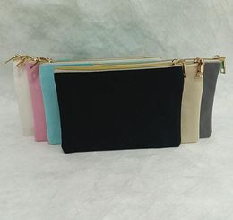 50pcs Cell Phone Pouches Blank 16oz Canvas Large Capacity Cellphone Cosmetic Bag With Gold Zipper Mix Colour