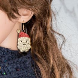 Dangle Earrings Cute Santa Christmas Deer Bells Tree Snowman Party For Women Girl Gift Accessories