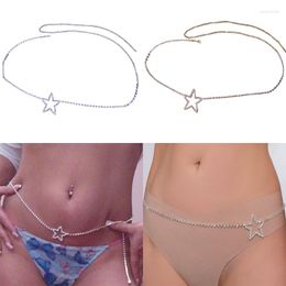 Belts Rhinestones Star Waist Chain Women Pants Belt Casual Belly Aesthetic Girls Female Body Jewelry