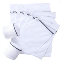 Hangers Laundry Net Bag For Washing Machine Durable With Zipper Delicate Washer Dryer Bras (7 Pieces)