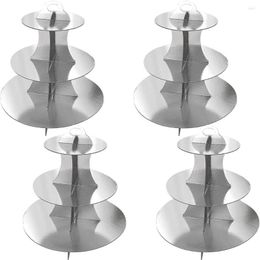 Bakeware Tools Cardboard Cake Stand Dome 3-Tier Cupcake Holder Dessert Tower For 24 Cupcakes Birthday Afternoon Tea