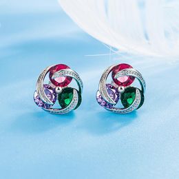 Stud Earrings DIWENFU Genuine 925 Sterling Silver Natural Crystal Jewellery Earring For Women Bohemia Aros Mujer Oreja Orecchini Girls