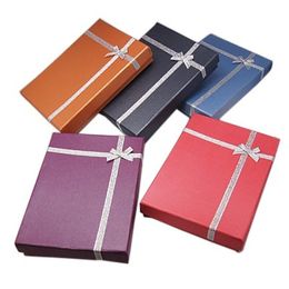 Jewellery Boxes 6pcsLot 18x13x3.3cm Rectangle Jewellery Cardboard Boxes for Nacklaces Rings and Earrings Christmas Xmas Gift Package with Bowknot 230512