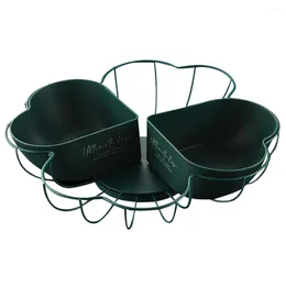 Dinnerware Sets Vegetable Party Tray Metal Serving Compartment Platter Fruit Basket