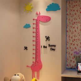 Kids' Toy Stickers Cute Cartoon Giraffe Wall Sitcker Stickers For Kids Room Baby Height Chart Wall Sticker Baby Room Decoration