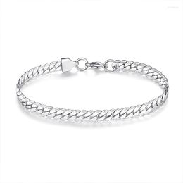 Link Bracelets 2023 Arrival Punk Gold Colour Silver Bracelet Bangle For Men Anniversary Gift Jewellery Wholesale S7764