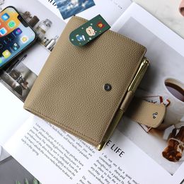 Notepads A7 Notebook Cover Regular Pocket Rings Planner Genuine Cowhide Leather A7 Notebook Mini Agenda Organiser Diary Notepad A7 Binder 230515