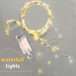 Strings Christmas Branch Lights Battery Timer Outdoor LED Waterfall RGB Decoration Home Tree Wedding Ornaments