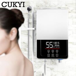 Heaters CUKYI electric Thermostatic water heater 7000W Remote Control Instant heating waterproof tankless water heater for shower bath