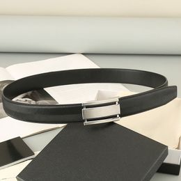 Trend Mens Leather Belt Designer Women Travel Dating Ornaments 3.5CM New Style Automatic Buckle Cowhide Belt