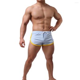 Men's Pants Men Running Shorts Casual Solid Short Exercise Wear Summer Home Gym High Waist Elastic String Stretch Fitness Sports 2023