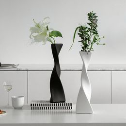 Vases Ceramics Modern Vase Large Living Room Creative Luxury Art Black White Simple Flower Nordic Design Geometric Decor Office