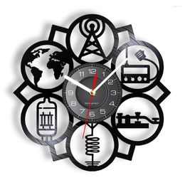 Wall Clocks Radio Amateur Satellite Inspired Record Clock Space Enthusiasts Home Decor Timepieces Astronomy Disk Crafts Art